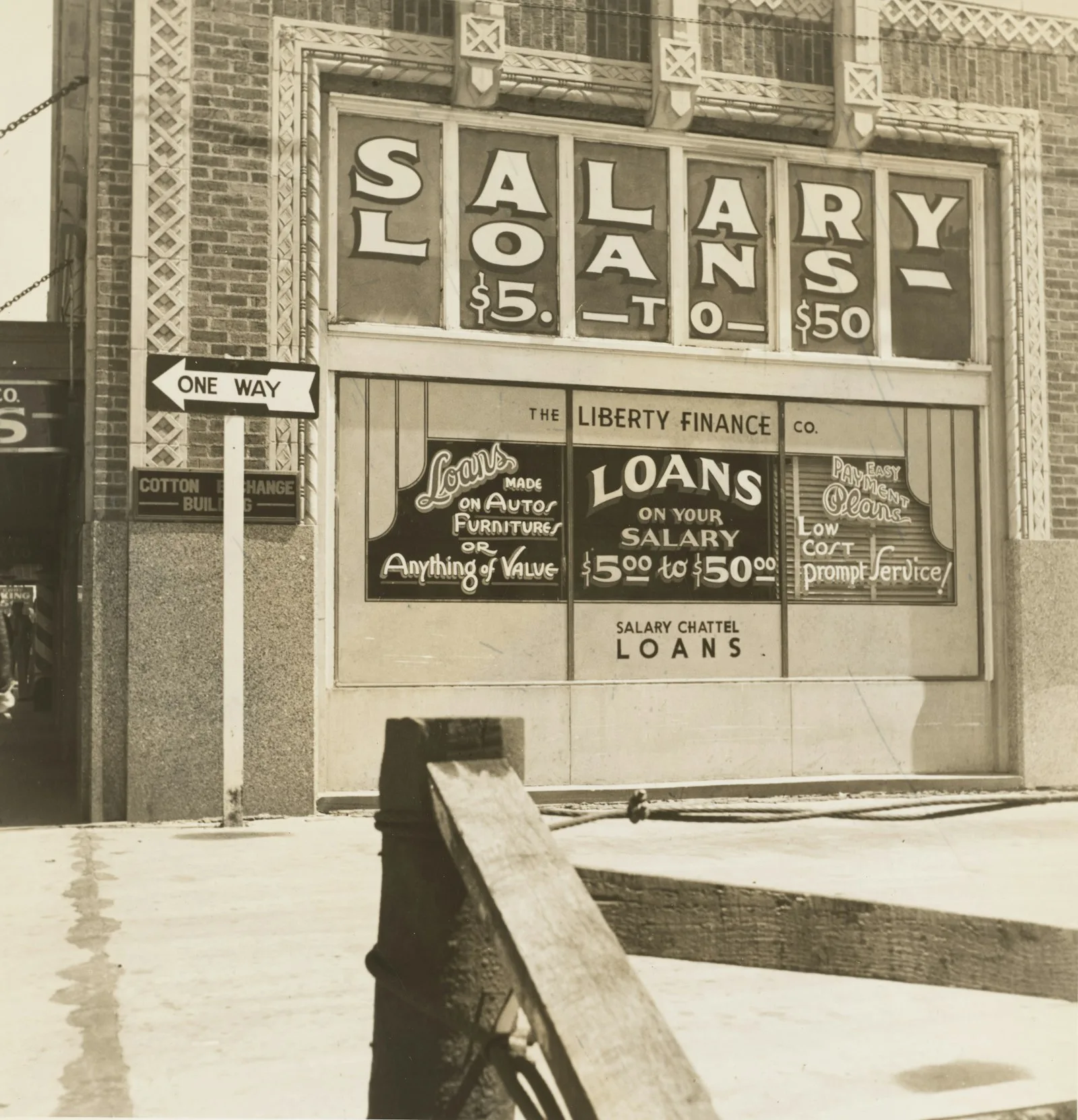 Image of an old poster promoting Salary Loans