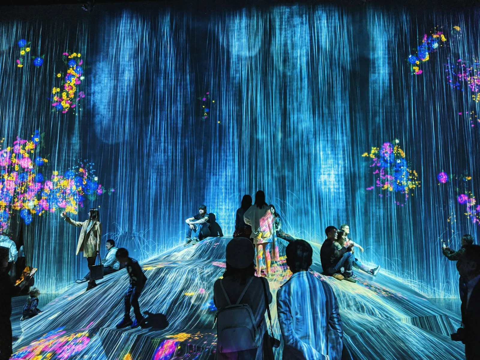 An example digital art showing multiple characters with very bright lights